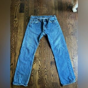 Levi's 501 Jeans Men 34x 32 Blue Original Straight Button Fly American Workwear